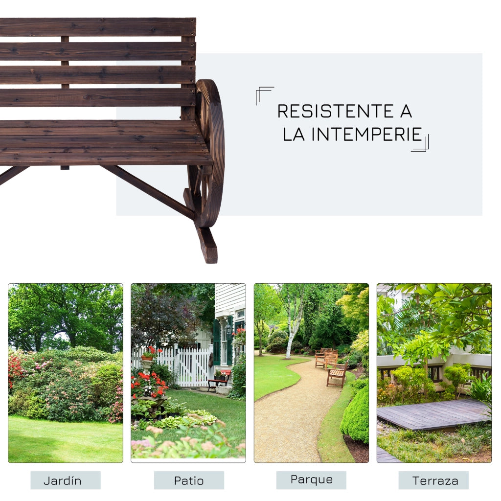 Panchina Giardino in Legno ¨C zephmum ¨C Carbonizzato 105.5x56x79 cm