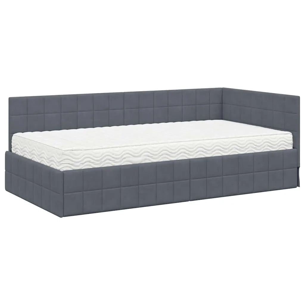 Struttura Letto Angolare con Materasso 2 pcs Grigio Velluto 3393949