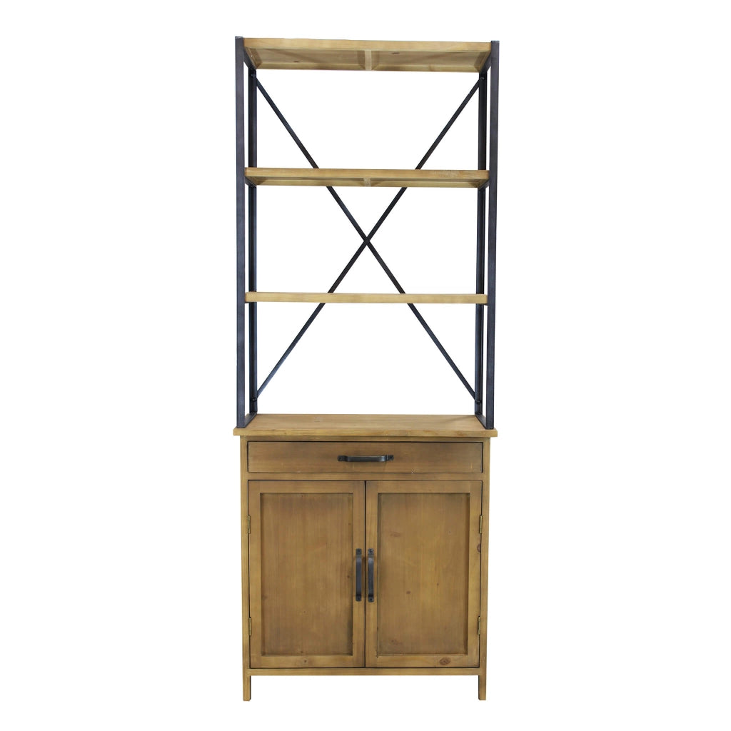 EUGENE MOBILE ALTO 2 RIPIANI, CASSETTO E ANTE 73,5X37,5X186CM LEGNO NATURALE