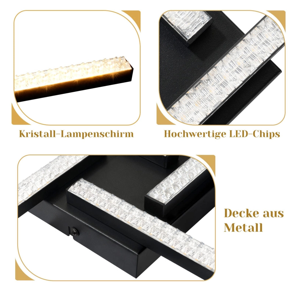 ZMH Lampada da soffitto LED 4 fiamme 20W luce bianca calda per camera letto soggiorno corridoio