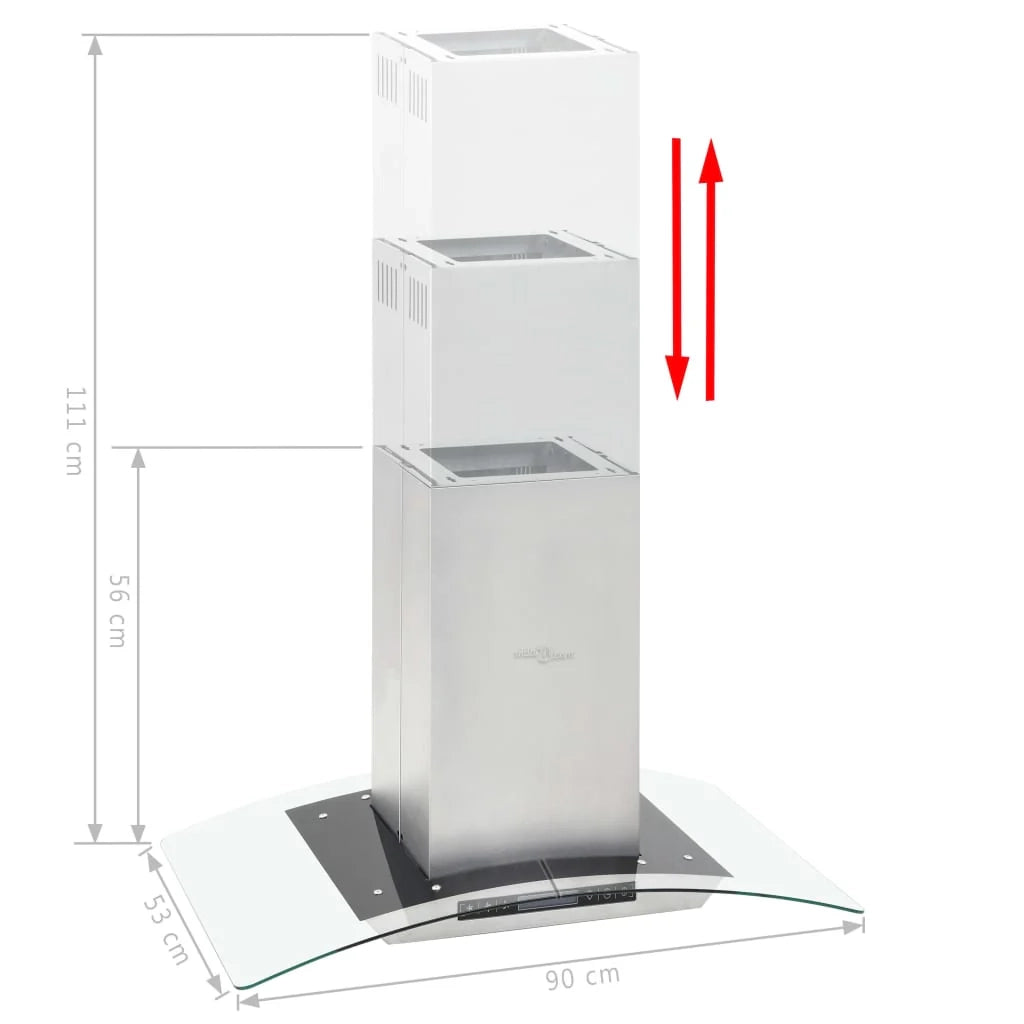 Cappa aspirante a isola con touchscreen LCD e sensore 90 cm 756 m³/h LED 02_0005853