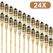 Set di 20 torce da giardino in bambù - torcia 90 cm - torce per giardino con fiamma
