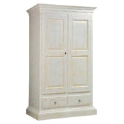Armadio 2 porte legno shabby bianco consumato 125x61x200 - Mobili 2G