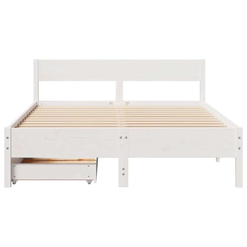 Letto senza Materasso Bianco 140x200 cm Legno Massello di Pino 3301750
