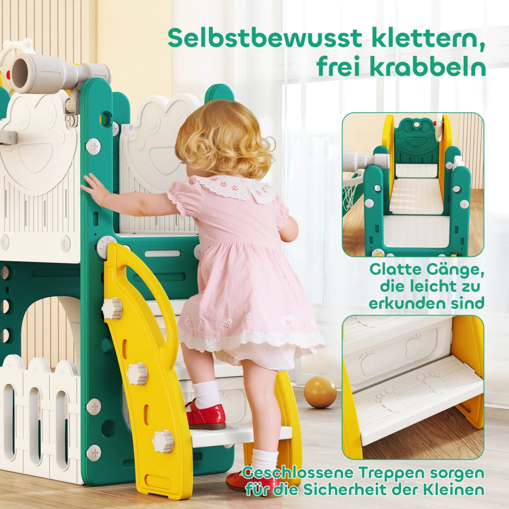 Set Giochi 7-in-1 con Scivolo e Altalena ¨C Xylo ¨C Giallo+Verde