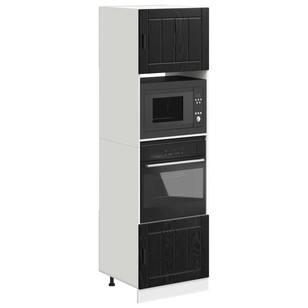 Armadio per forno Rovere Nero 60 x 57 x 207 cm 3417316