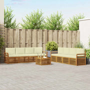 Set divani 9 pcs Naturale e Crema Legno di Acacia Massello