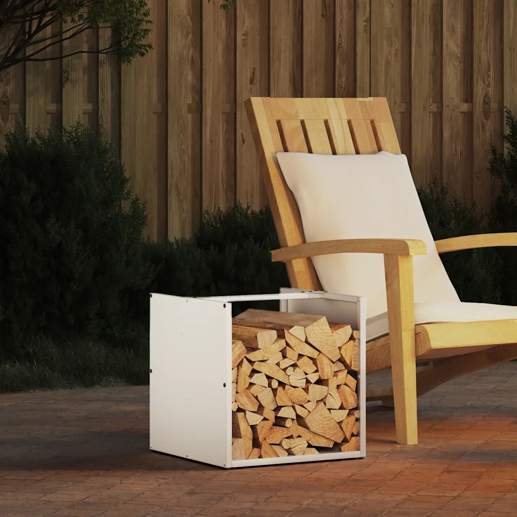 Rastrelliera per Legna da Ardere Bianca 40x40x40 cm CFW1816059