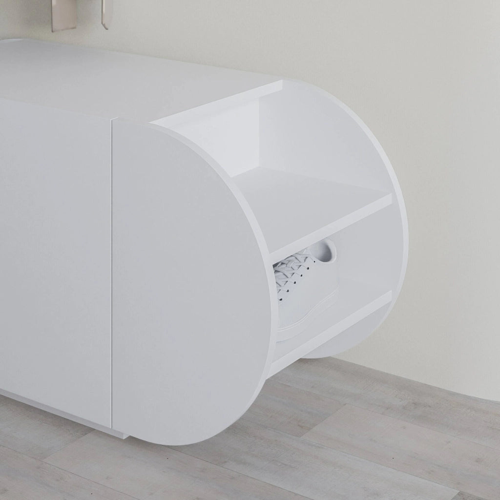 Mobile Portascarpe Sequoia, Scarpiera 10 Paia, 110x40x50h cm Bianco