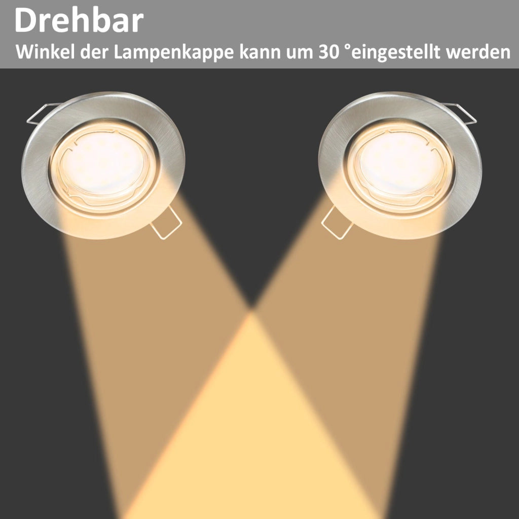 ZMH Faretto da soffitto LED 6 Pezzi con Attacco GU10 Orientabile 30° Lampade Alogene