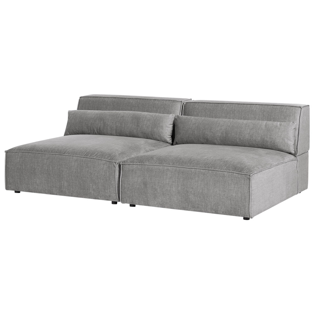 Divano componibile a 2 posti senza braccioli Divano componibile in tessuto grigio con gambe nere Soggiorno moderno