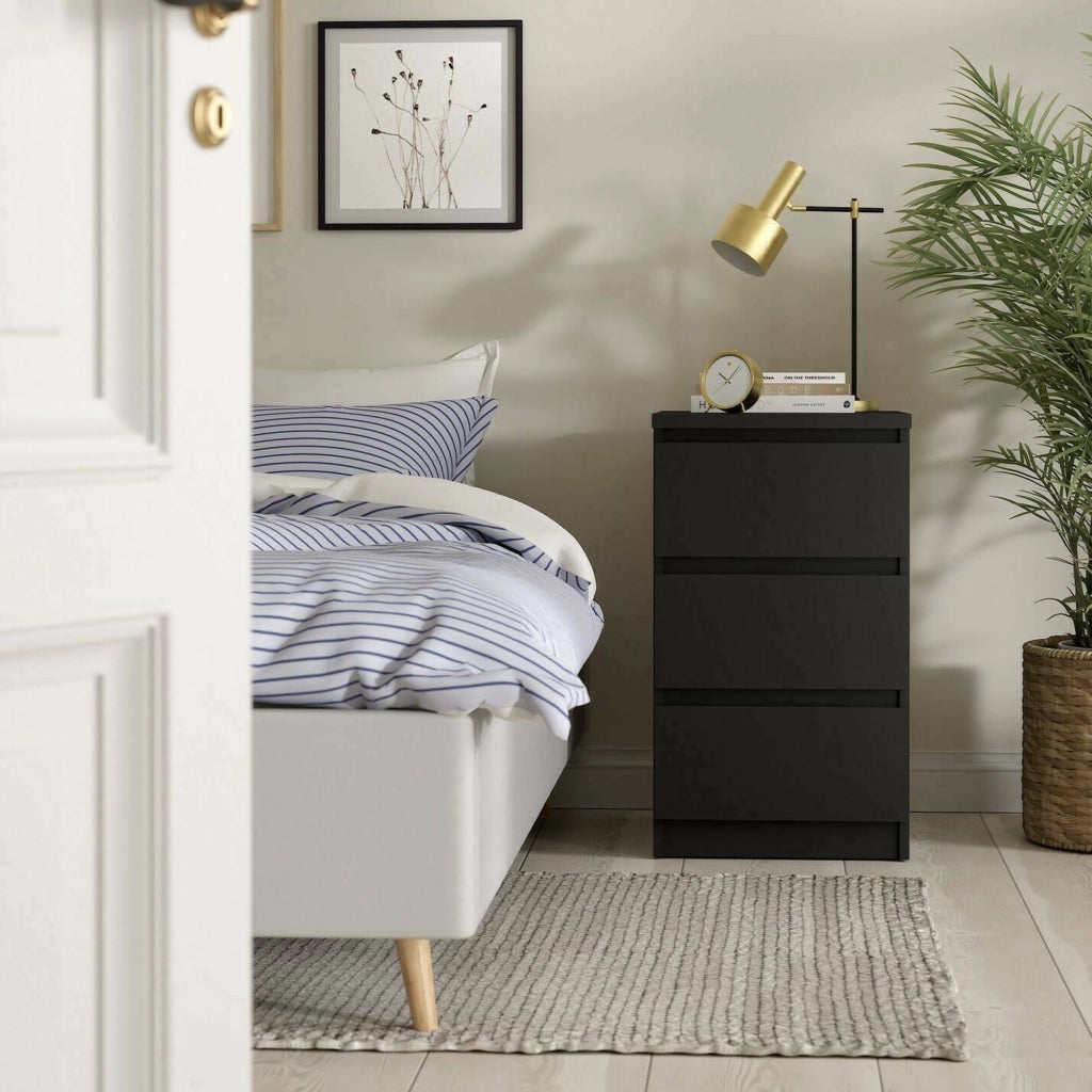 Cassettiera Accudino, Settimino multiuso, Comò camera da letto, Mobile con cassetti, 50x40 h70 cm, Nero