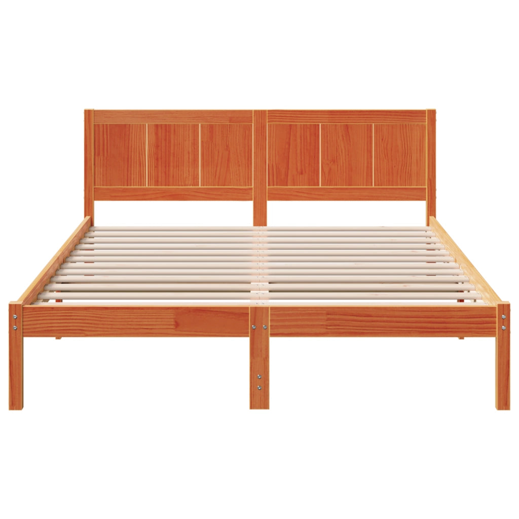 Letto in legno massello cerato marrone Marrone cerato Legno massello