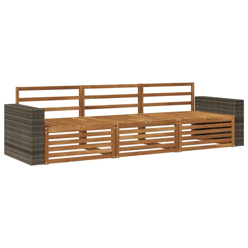 Set di divani da esterno 3 pcs Naturale