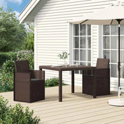 Sedie da pranzo da giardino 2 pcs Marrone e Antracite PP