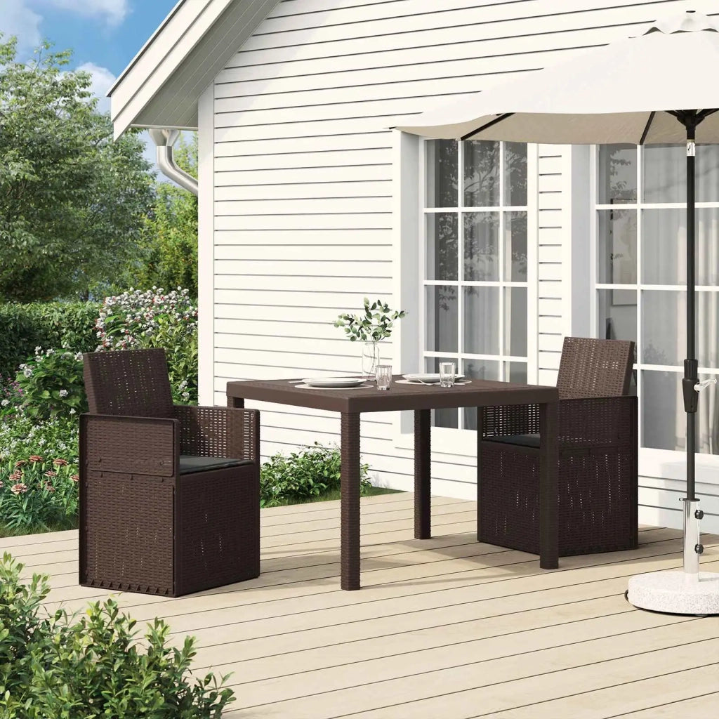 Sedie da pranzo da giardino 2 pcs Marrone e Antracite PP