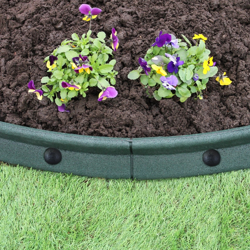 Monster Shop - Bordatura per Aiuole Bordo Prato da Giardino Palizzata Flessibile Fino a 70° in Gomma Resistente agli UV Pezzi da 1.2m - Verde - 4 Pezzi