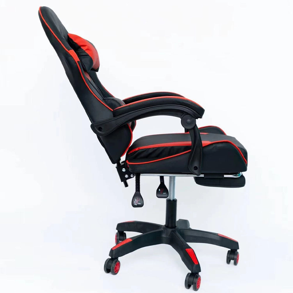 Sedia Poltrona Gaming Ufficio Scrivania Gioco Reclinabile Poggiapiedi Girevole 2cuscini