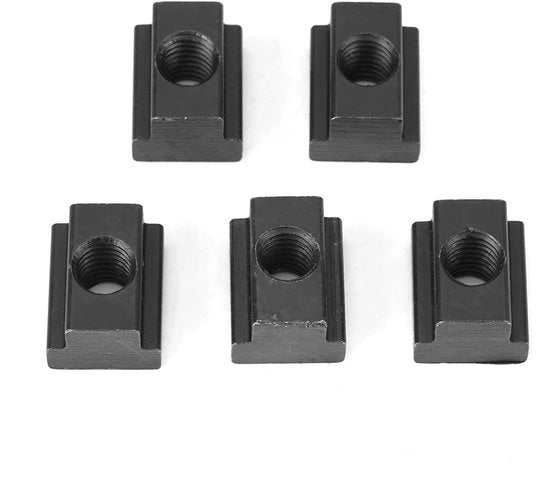 T-moeren 5 Stuks - Zwart - Oxidato - T-groef - M10 - Acciaio 45 - Installazione Facile - Torni a Testa Togata