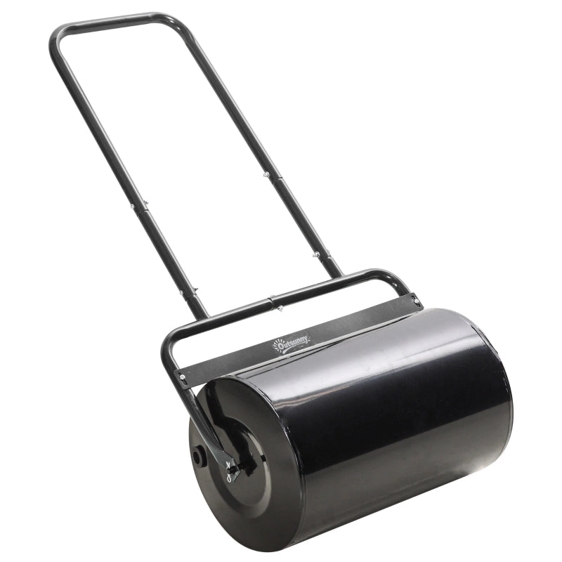RULLO PER PRATO con manico a U Ø32 cm 58x32,5x113 cm Acciaio Nero