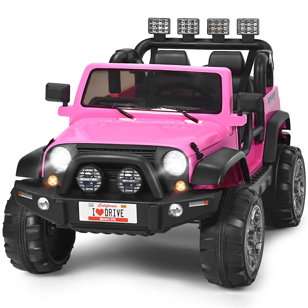 Auto elettrica 2 posti 123 x 80 x 80 cm telecomando 2.4G musica illuminazione LED atmosfera accogliente PP rosa 20_0020606