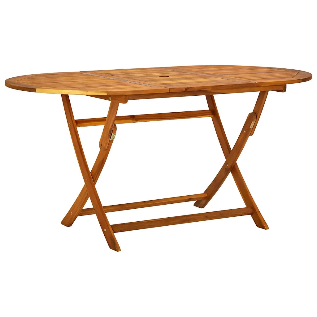 Set Pranzo da Giardino 5pz Legno Massello di Acacia e Textilene