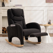 Poltrona a dondolo relax - Xylo - Tappezzeria Teddy grigio scuro, capacit?? di carico 110 kg