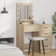 Tavolo da Trucco con Luci LED in Rovere Sonoma, 50x41x135 cm