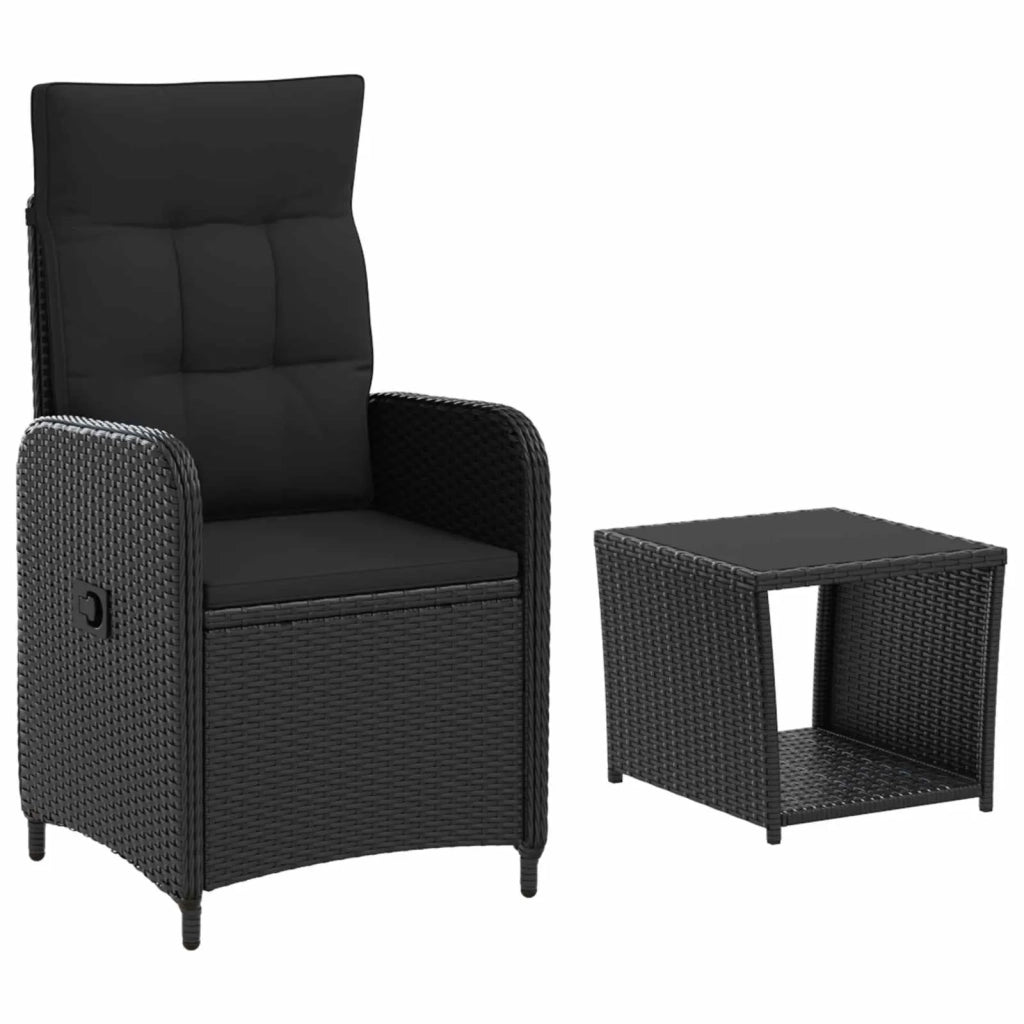 Set Lounge da Giardino 2 pz Nero 3422352