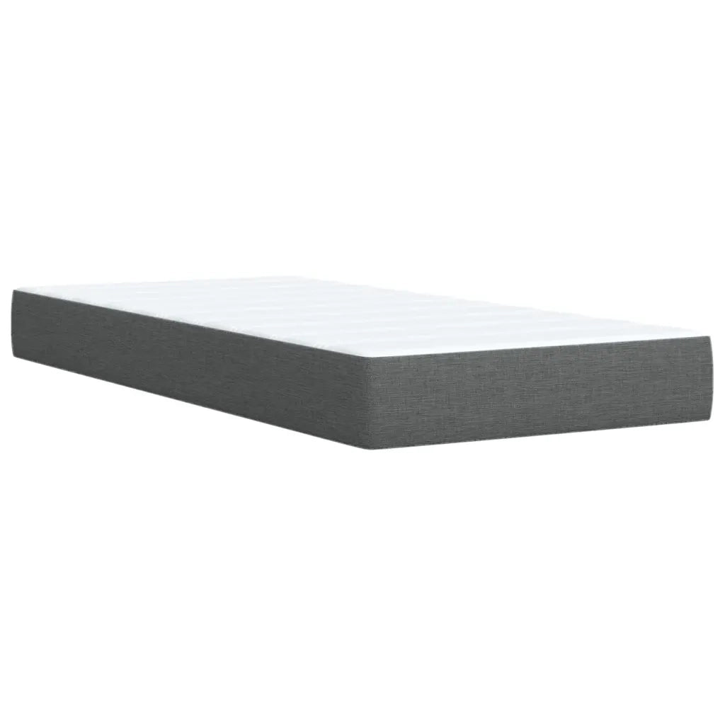Giroletto a Molle con Materasso Grigio Scuro 100x200 cm Tessuto 3292693