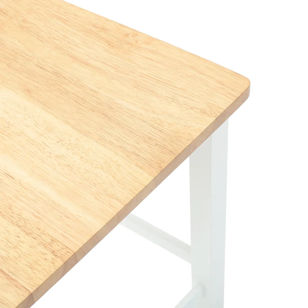 Sgabelli da Bar 2 pz Bianchi in Legno Massello di Hevea 4102560