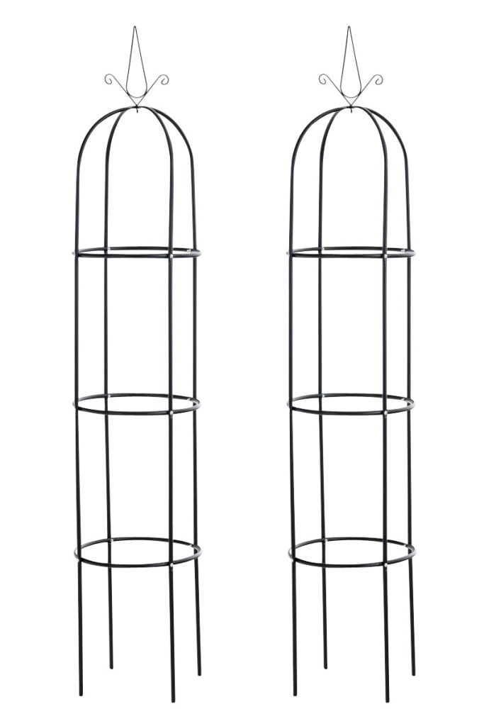 Supporto Piante Rampicanti Colonna ROMANTIKA nero,Set di 2