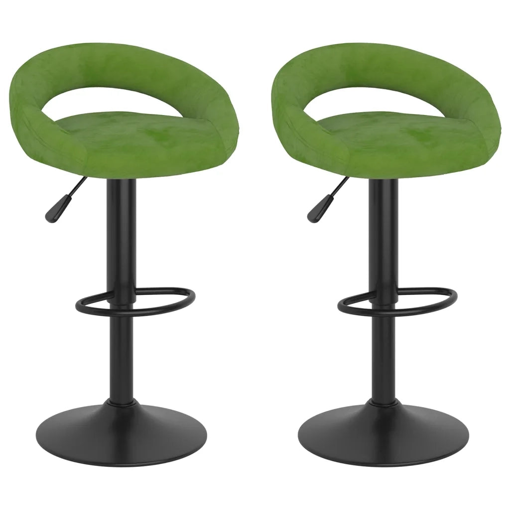 vidaXL Sgabelli da Bar 2 pz Verde Chiaro in Velluto