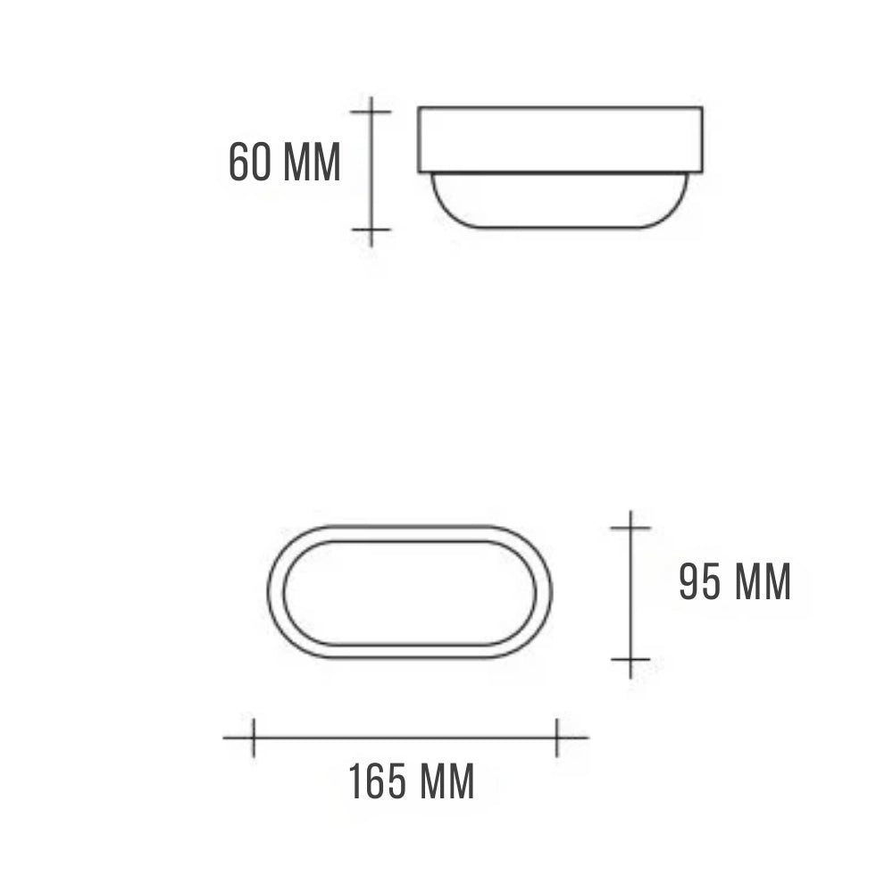 Plafoniera led ovale optonica 2802 8w 4500k ip54