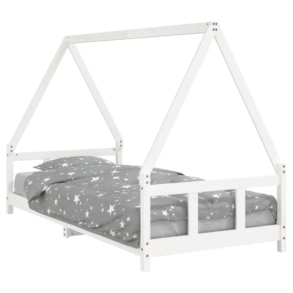 Giroletto per Bambini-Struttura Letto Bambini Bianco 90x200cm in Legno Massello di Pino 169171