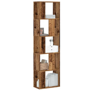 Libreria 5 Ripiani-Scaffale per Libri-Mobile di Stoccaggio Legno Vecchio 45x23,5x162,5cm Multistrato
