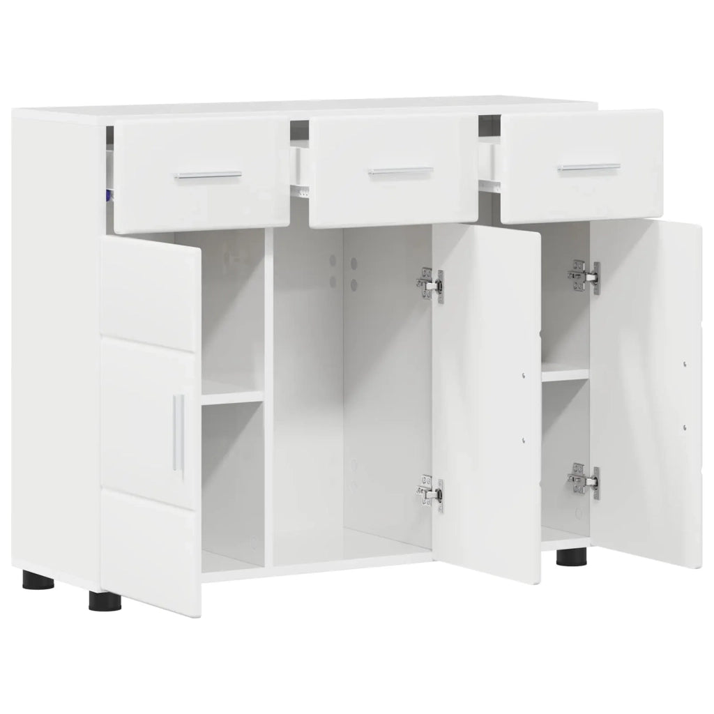 Credenza FLORIN 88,5 x 30,5 x 73 cm Bianco Lucido 880315