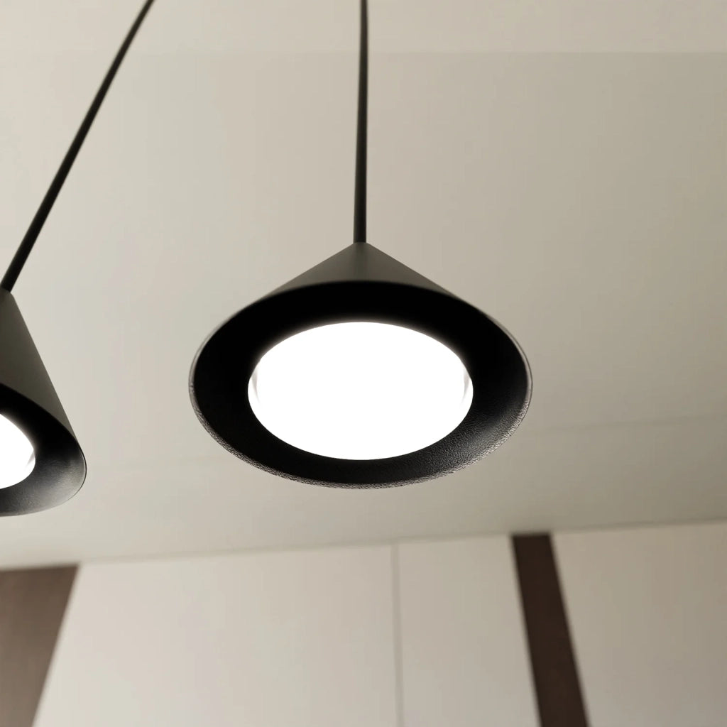 Sospensione Minimal Skadi 4 Luci In Acciaio Nero