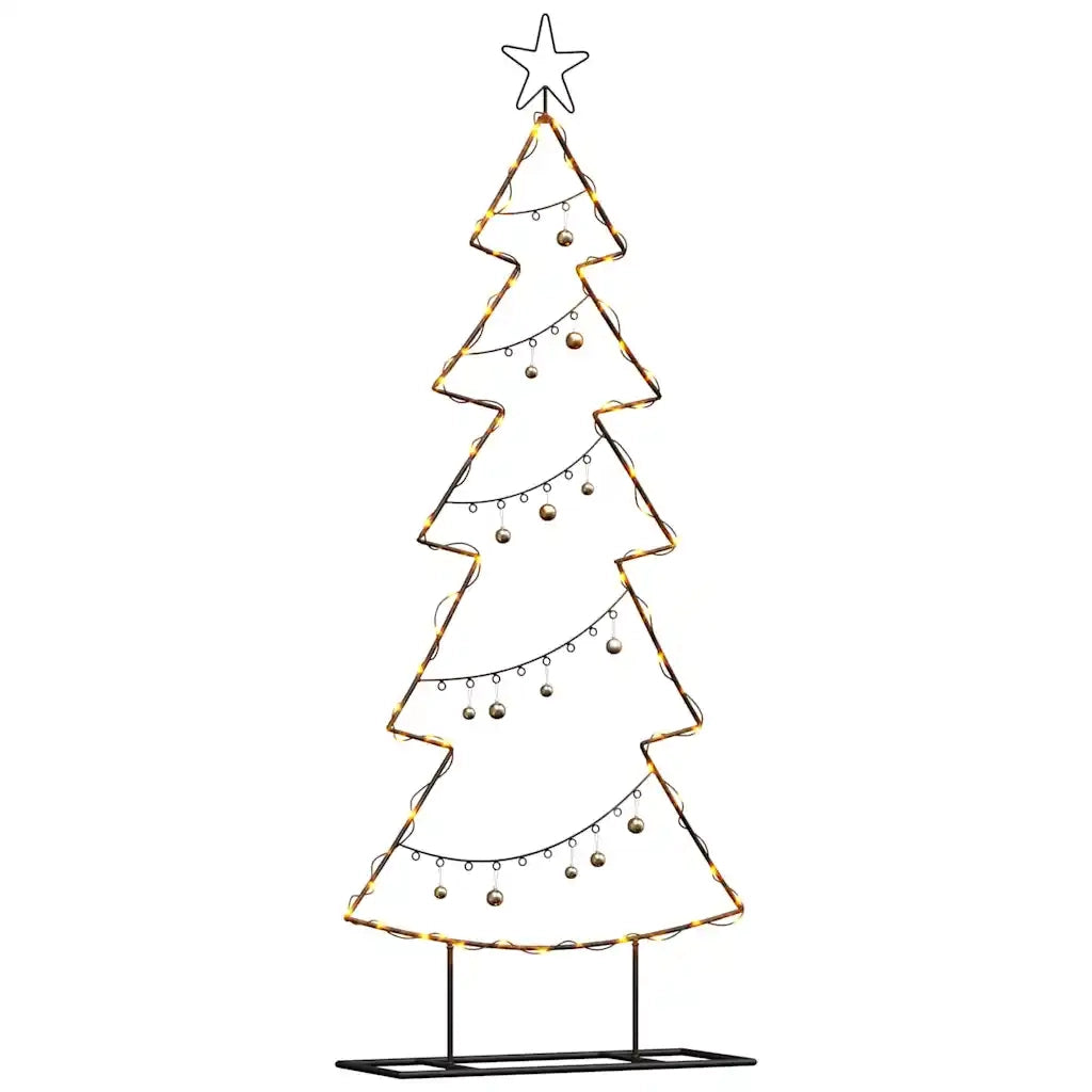 Albero di Natale | Decorazioni natalizie in metallo con supporto Nero 150 cm Acciaio