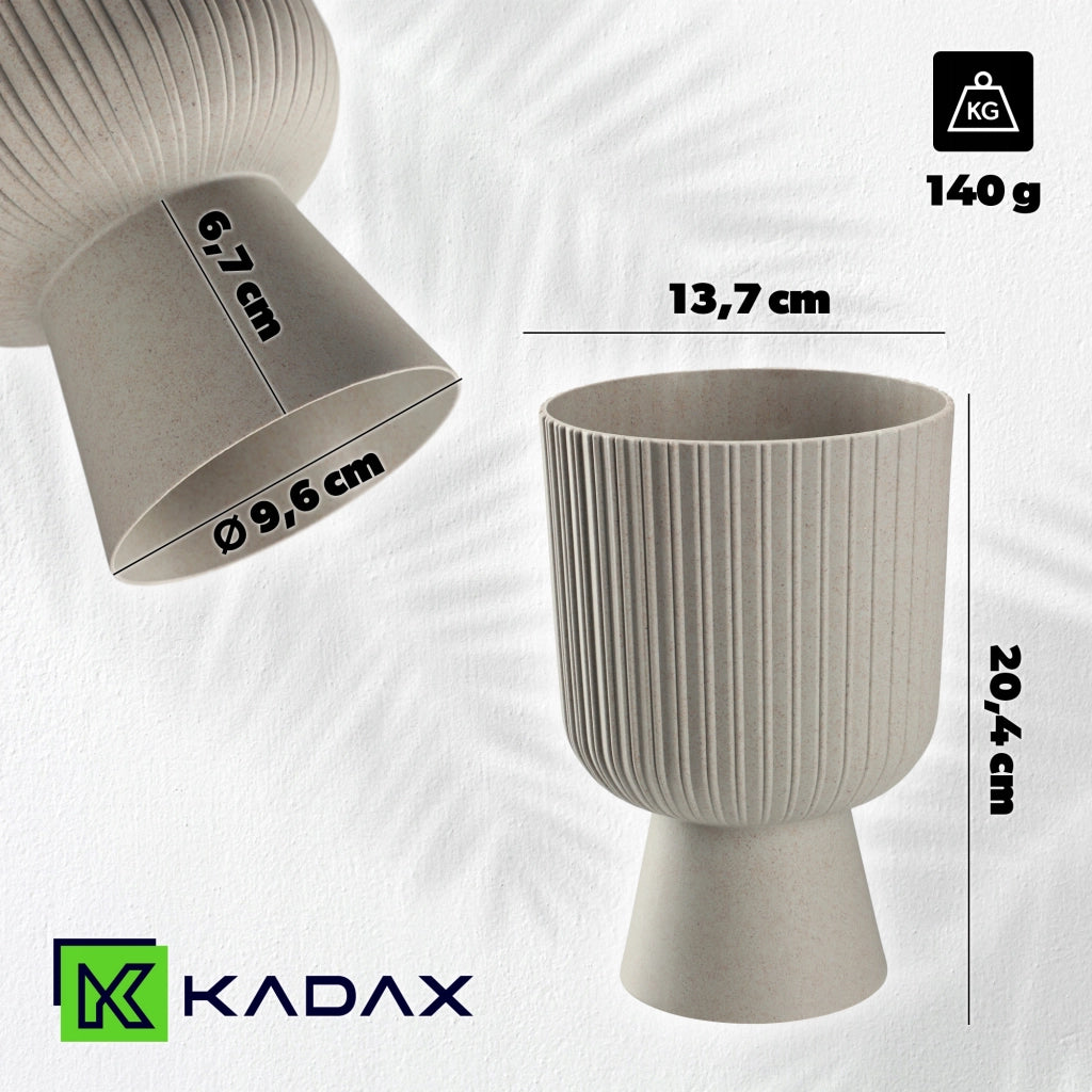 Vaso da fiori KADAX, vaso per fiori, da giardino, con coperchio in plastica, 14 cm, supporto per fiori, grigio