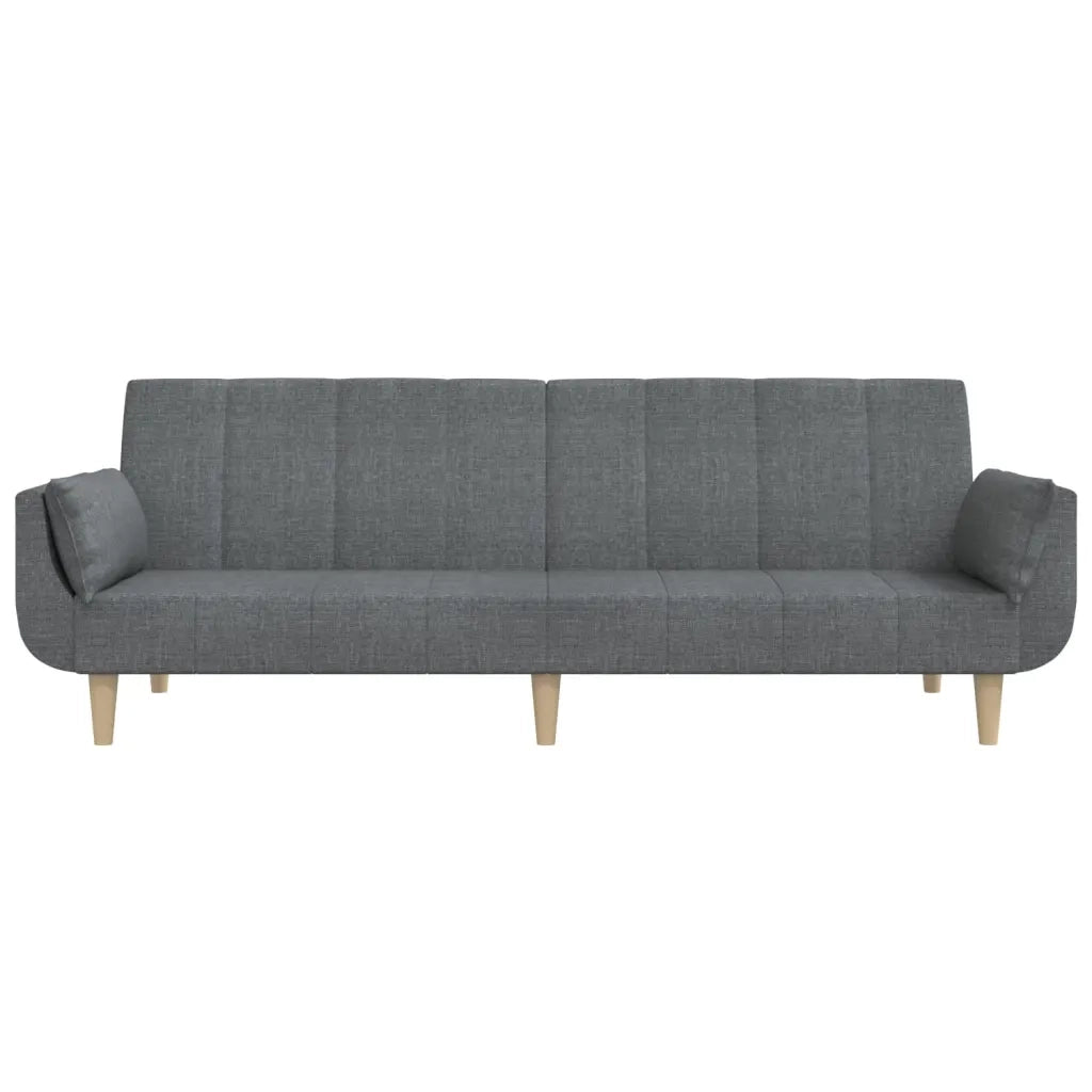 Divano letto | Sof¨¤ letto | Letto singolo a 2 Posti con 2 Cuscini Grigio Chiaro in Tessuto