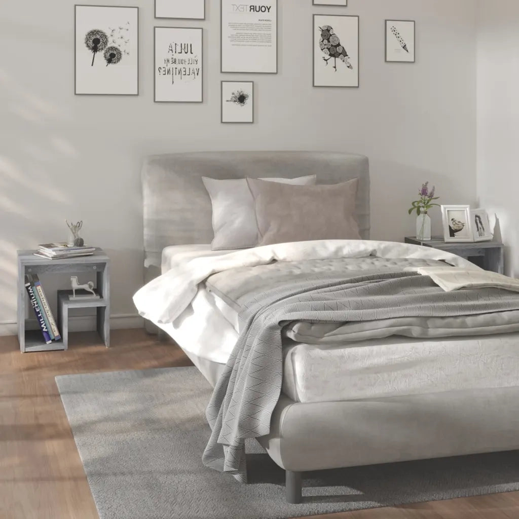 Comodini Grigio Sonoma 2 pz-Set di 2 Tavolino da notte 40x30x40 cm in Legno Multistrato