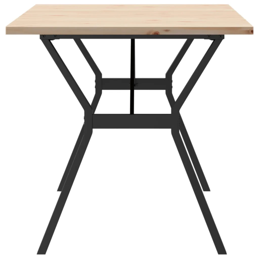 Tavolo da Pranzo Telaio a Y 140x80x75,5 cm Legno Pino e Acciaio