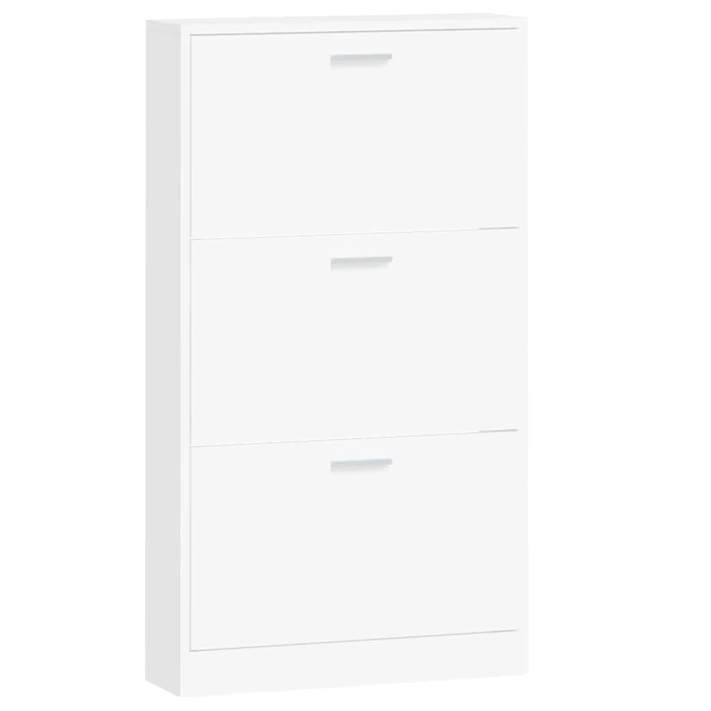 Scarpiera mobile contenitore per scarpe mobile per ingresso/corridoio/soggiorno 59 x 17 x 108 cm legno ingegnerizzato bianco 02_0021471