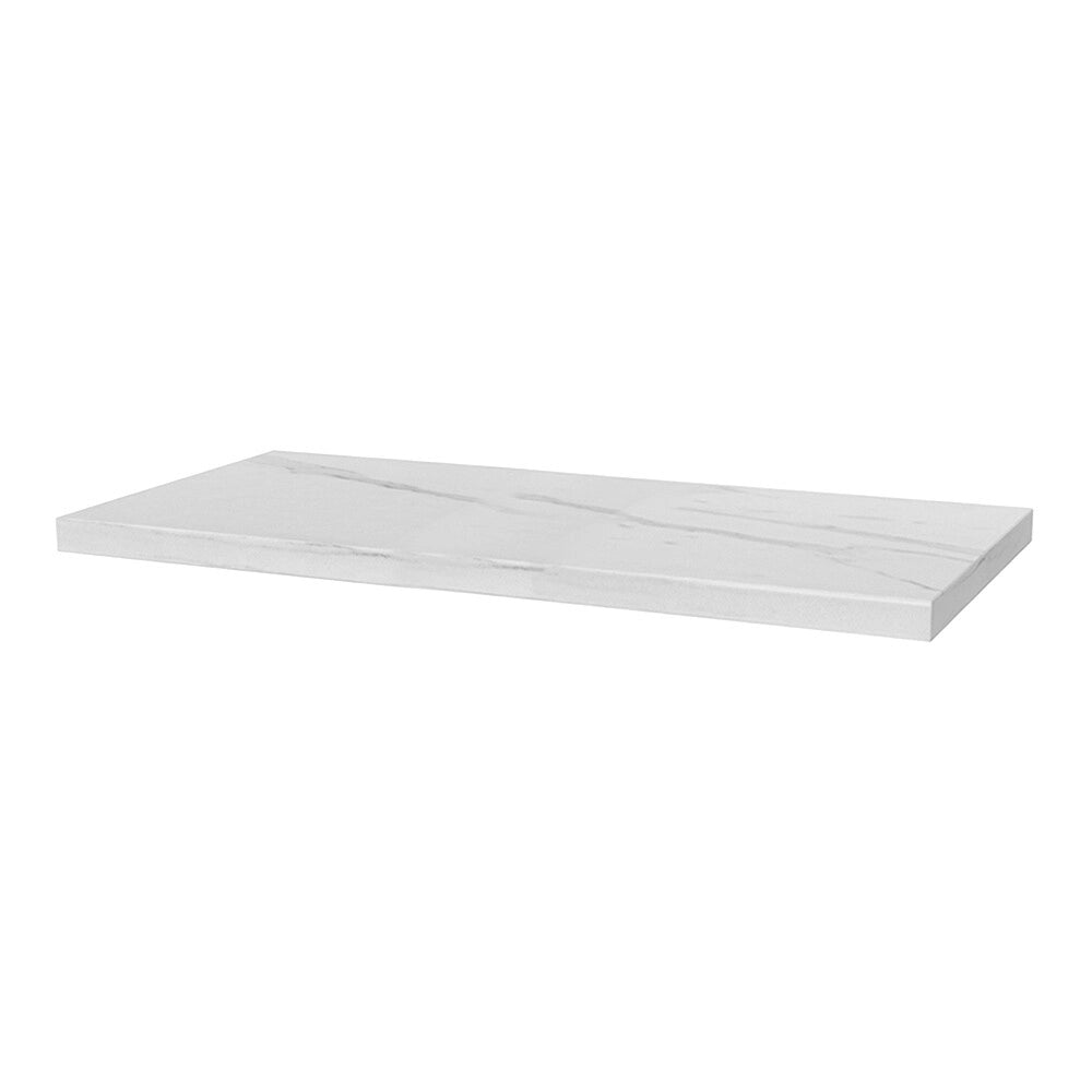 Mensolone bagno 100 cm in legno effetto marmo bianco carrara Levia