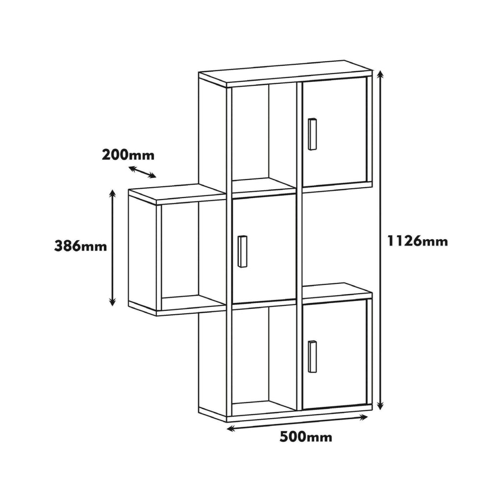 Mensola Arsie, Scaffale, Ripiano a muro, Scaffalatura multiuso, 50x20h113 cm, Noce e Bianco