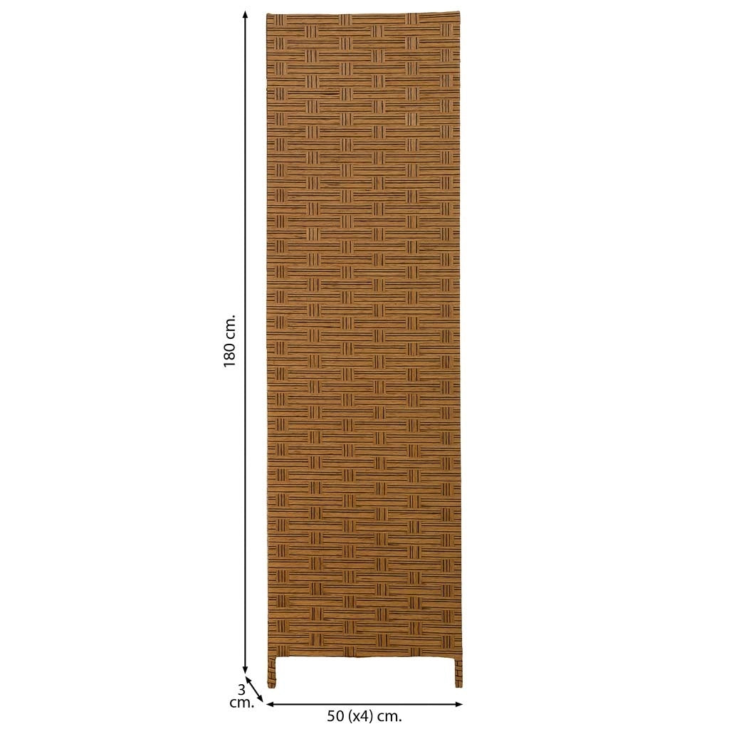 Biombo de papel trenzado 4 hojas 50(x4)x3x180h cm