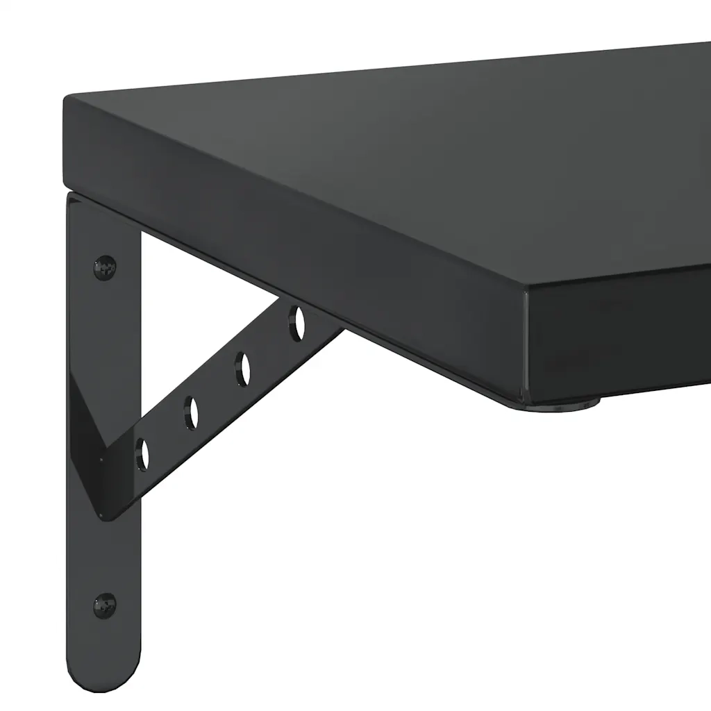 Mensole a Muro 2 pz 50x30 cm Nero in Acciaio Inossidabile 3214518