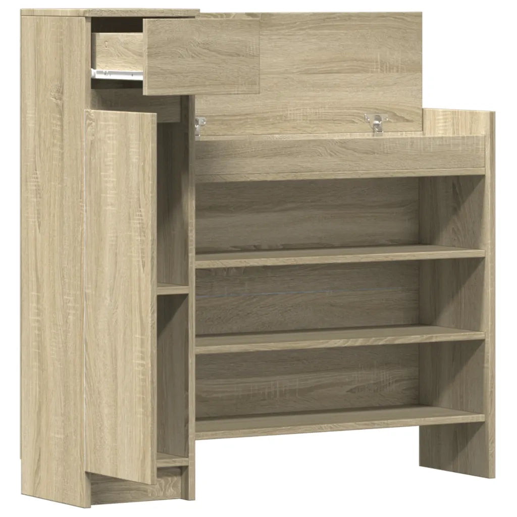 Scarpiera-Scaffale per scarpe Rovere Sonoma 100,5x28x100 cm in Legno Multistrato