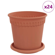 Fioriere | Cassetta per fiori | Vasi per Piante 24 pz Rosso Mattone ? 17 x 14 cm Plastica